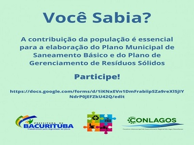 Leia mais sobre o artigo Plano Municipal de Saneamento Básico e Resíduos Sólidos de Bacurituba